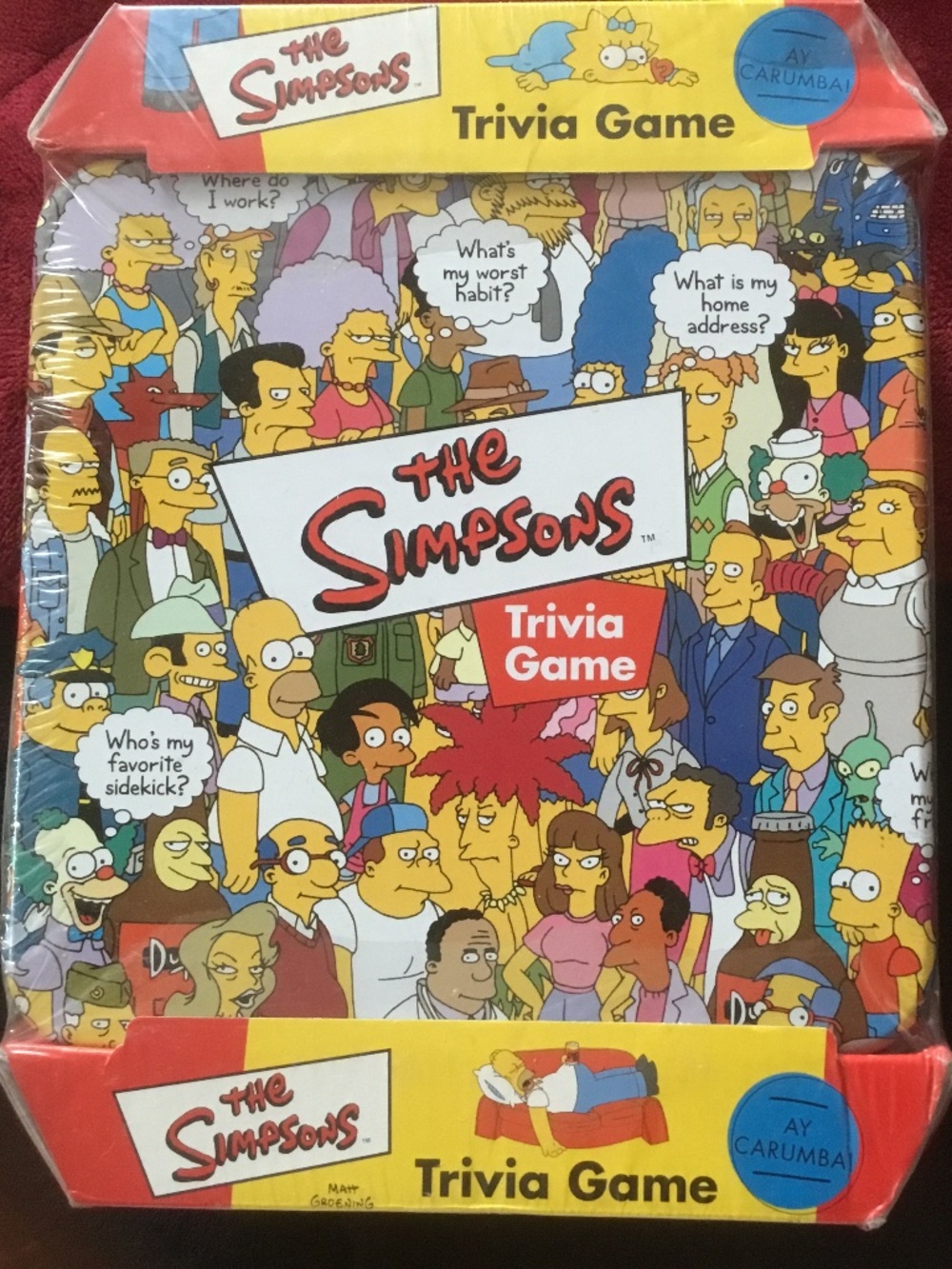2000 The Simpsons Trivia Game/Collectible Tin and Poster Mint Condition